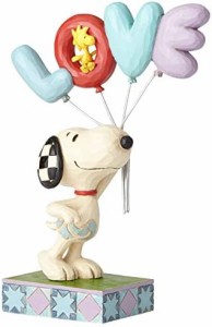 Enesco Peanuts by Jim Shore Snoopy with Love Balloon Figurine, 7.5 Inch, Multicolor