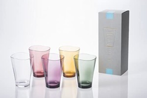 プラキラ(Plakira) ゆらぎ タンブラー グラス コップ 5色セット COLORS 320ml 5個セット 食洗機対応 キャンプ向け 耐熱100度 生涯割れな