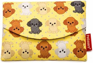 ペットラバーズ Fabric ポケット ティシュポーチ ケース TK-116Y トイプードル ファミリー Toy Poodle 黄色