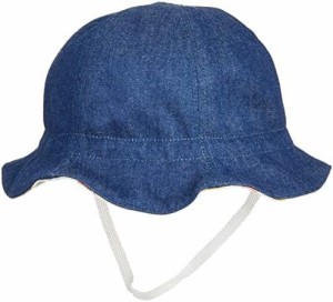みやけの帽子 うさぎプリントのハンカチ付きデニムチューリップ帽子 サイズ調整 日本製