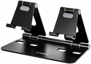 aceyoon タブレット スタンド 折りたたみ式 角度調整可能 アルミ製 滑り止め 高級 軽量 4~13インチ スマホスタンド 2台 ノートパソコンス