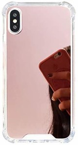 対応iPhone XS ケース 可愛い 女 おしゃれ シンプル ミラー 鏡面デザイン 強化ガラス 全面クリア TPUバンパー アイフォン X 携帯電話保護