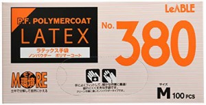 リーブル ラテックス手袋 ノンパウダー ポリマーコート エンボスタイプ No.３８０ Ｍサイズ （１００枚入）