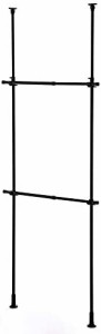 平安伸銅工業 ハンガーラック マットブラック サイズ:幅56-95×奥行10×高200-275cm TNP-3B