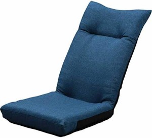 アイリスプラザ 座椅子 デニムブルー 幅約46×奥行約58×高さ約68cm リクライニング YC-601