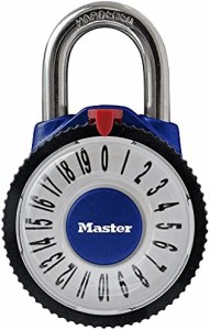 Master Lock (マスターロック) 南京錠 ダイヤル 暗証番号固定 拡大レンズ付 本体幅54mm 吊高内径22mm 防犯 1588JADBLU ブルー