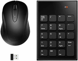 Rytaki ワイヤレステンキーとマウスセット、USB受信機能付き 2.4G Mini USB 数字キーボードとマウスセットはラップトップ、デスクトップP