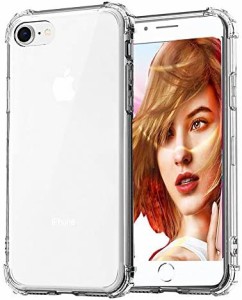 Ronvit iPhone 8 ケース/iPhone 7 ケース対応 背面クリア 全透明 カバー 米軍MIL規格取得 耐衝撃 すり傷防止 ワイヤレス充電対応(クリア)