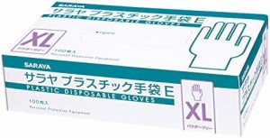 サラヤ プラスチック手袋E 100枚入 粉なし パウダーフリー (XL)