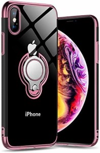 iPhone XS Max ケースリング付き 透明 TPU マグネット式 車載ホルダー対応 全面保護 耐衝撃 軽量 薄型 携帯カバー スクラッチ防止 滑り防