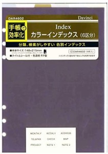 レイメイ藤井 ダヴィンチ 手帳用リフィル カラーインデックス 6区分 A5 アースカラー
