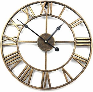 アイアンフレーム 壁掛け時計 ゴールド アンティーク 雑貨 アンティークデザイン アメリカンクロック ウォールクロック お祝い プレゼン
