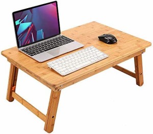 ノートパソコンデスク PCスタンド 傷付きにくい 竹製 ベッドテーブル ローテーブル 座卓・ちゃぶ台 折りたたみ式 高さ調節可能 多機能 ト
