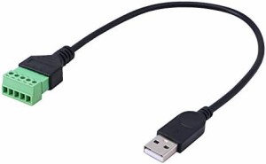 CERRXIAN 1フィートUSB 2.0オス - 5ピンネジ端子メス無はんだ充電およびデータ転送コンバータアダプタ延長コード