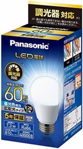 パナソニック LED電球 口金直径26mm 電球60形相当 昼光色相当(7.3W) 一般電球 広配光タイプ 調光器対応 密閉器具対応 LDA7DGDSK6