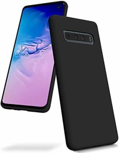 Goospery Galaxy S10 シリコンケース 薄型 軽量 バンパー カバー (ブラック) S10-SLC-BLK