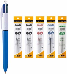 ビック(Bic) ボールペン 4色ボールペン 多色 ブルー軸 1.0mm 替え芯 セット 4CSMD-RF5