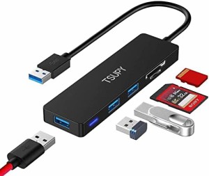 TSUPY USB 3.0 ハブ SD Micro SD 5ポート、USB ハブ 3つUSB 3.0ポート、SD/TFカードリーダーカードスロット軽量で小型のUSBアダプタ、超