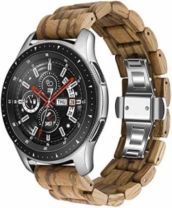 Kinobo バンド 22mm Samsung Galaxy Watch 3 45mm/ Gear S3 Frontier スマートウォッチ 46mm 軽量 木製 ウォッチバンド クイックリリース