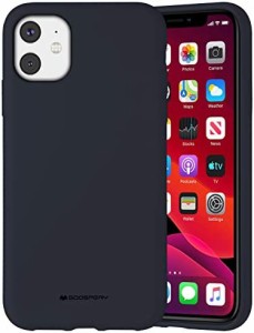 Goospery iPhone 11 シリコンケース 薄型 軽量 バンパー カバー (ミッドナイトブルー) IP11-SLC-NVY