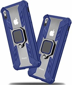 iPhone X ケース/iPhone XS ケース全面保護 指紋防止 耐衝撃 TPU クリア PC米軍MIL規格 スタンド機能 ケースすり傷防止 車載対応ホルダー