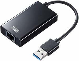 サンワサプライ USB3.1-LAN変換アダプタ USBハブポート付 ブラック USB-CVLAN3BK