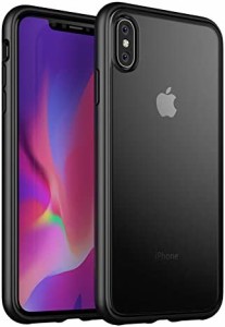 iPhone Xs ケース iPhone X ケース 米軍MIL規格取得 耐衝撃 半透明 マット加工 黄ばみなし レンズ保護 ワイヤレス充電対応 (ブラック)