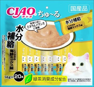 チャオ (CIAO) 猫用おやつ ちゅ~る20本入り 水分補給 とりささみ 海鮮ミックス味 14g×20本