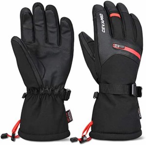 Cevapro スキーグローブ スノボー グローブ スキー手袋 3Mシンサレート -34℃使用可 防水 防寒手袋 メンズ レディース スマホ対応 保温 