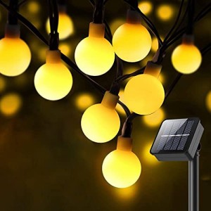【２個セット】ソーラー LED ストリングライト50電球 7M イルミネーションライト IP65防水 8モード 夜間自動点灯 ガーランドライト キャ