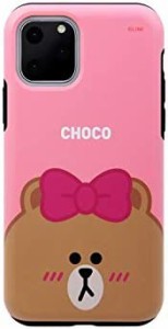 LINE FRIENDS iPhone 11 Pro ケース DUAL GUALD Full Face チョコ(ラインフレンズ)5.8インチ アイフォン 背面 カバー【公式ライセンス品