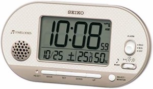 セイコークロック(Seiko Clock) 置き時計 薄ピンクゴールド 本体サイズ: 8.1×15.9×4.9cm 目覚まし時計 電波 デジタル 温度 湿度 表示 S