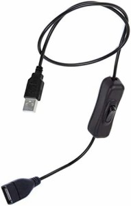 YFFSFDC USB A オス メス 延長ケーブル 1m ON/OFF スイッチ付き データ転送をサポート黒