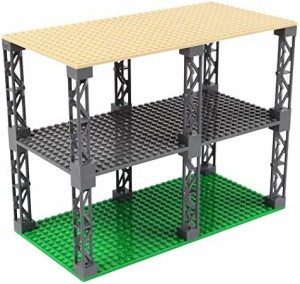 INIBUD 基礎板 ブロック プレート クラシック 互換性 16×32ポッチ 両面 柱付き 板3枚 柱12本 セット