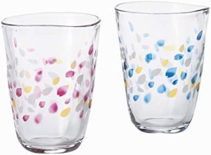 アデリア グラス ペアセット はるいろ タンブラーペア 290ml [てびねり/桜/ペアセット/ピンク/ブルー] 日本製 化粧箱入 誕生日 ギフト プ