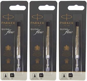 パーカー PARKER ボールペン 替え芯 クインクフロー QUINK FLOW リフィール ブラック M・中字 1.0ｍｍ 3本セット 1950369 S0909440