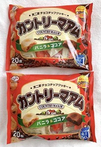 カントリーマウム 不二家チョコチップクッキー バニラ＆ココア ファミリーパック【まとめ買い 1袋 20枚入(バニラ10枚ココア10枚)×2袋】