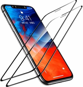 CASEKOO iPhone 11 / iPhone XR 用 ガラスフィルム ガイド枠付き 2枚セット 日本旭硝子製 全面保護フィルム 強化ガラス 気泡ゼロ 飛散防