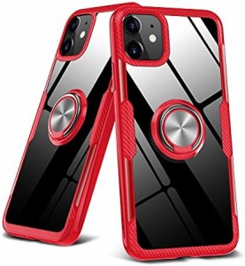 iPhone 11 ケース クリア リング付き 耐衝撃 薄型 全面保護 背面強化ガラスケースクリア TPU バンパー スタンド機能 透明 落下防止 耐衝