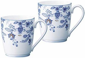 Noritake ノリタケ マグカップ (ペアセット) 295cc ブルーソレンティーノ色線仕上げ 電子レンジ対応 食洗器対応 2個 ブルー ボーンチャイ