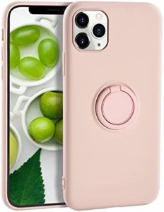 iPhone 11 Pro 用シリコンケース、リングホルダーキックスタンド付きYoopake液体シリコンケース、磁石カーマウントによる衝撃耐震性、iPh