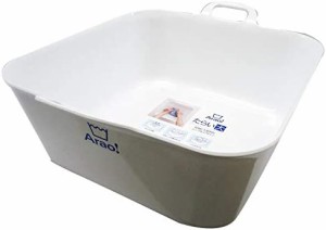 オーエ 洗濯 桶 白 縦43.5×横37×奥行17.5cm Arao! たらい 大 収納 手洗い つけ置き ペット洗い 足湯にも使える 日本製