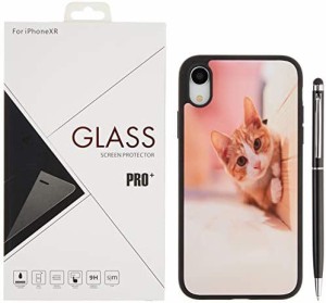株式会社GLOW i Phone XR オリジナルケース猫A 強化ガラス&タッチペン付き 360-1-05