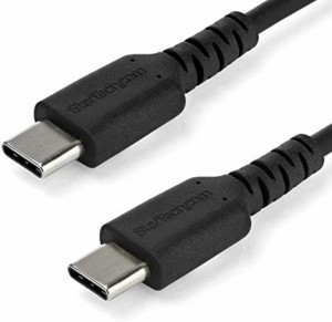 StarTech.com USB-C ケーブル/2m/USB 2.0/急速充電・データ転送/60W/アラミド繊維補強/オス・オス/ブラック RUSB2CC2MB
