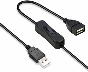 YFFSFDC USB A オス メス 延長ケーブル 2m ON/OFF スイッチ付き データ転送をサポート ブラック