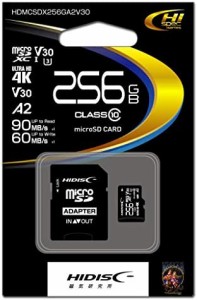 HIDISC 超高速microSDXCカード 256GB CLASS10 UHS-I Speed class3, A2対応 HDMCSDX256GA2V30