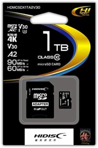 HIDISC 超高速microSDXCカード 1TB CLASS10 UHS-I Speed class3, A2対応 HDMCSDX1TA2V30