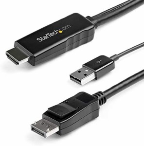 StarTech.com HDMI - DisplayPort変換ケーブル 3m USBバスパワー対応 4K/30Hz HDMIからDiplayPortに変換するアクティブコンバータ HD2DPM