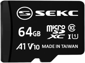 【】SEKC microSDXCカード 64GB UHS-I V10 A1 Class10対応 最大読出速度90MB/s SDアダプタ付 SV10A164