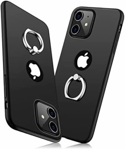 TMUJWS iPhone 11 ケース リング 耐衝撃 指紋防止 全面保護 6.1インチ 対応 超薄型 PC素材 カメラ保護 スクラッチ防止 一体型 アイフォン